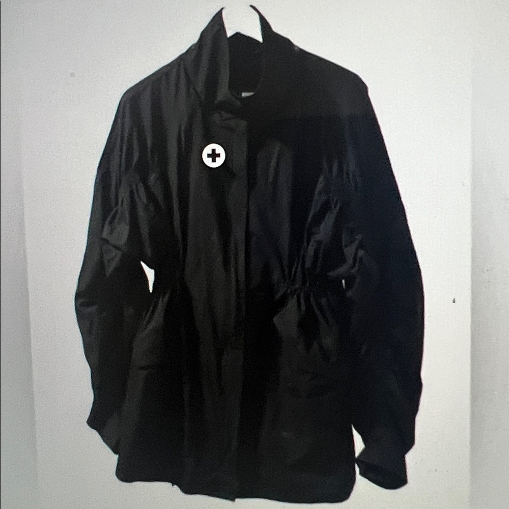 Fabletics Detachable Black Hooded Oversized Giana Jacket, Size Large - Picture 6 of 13